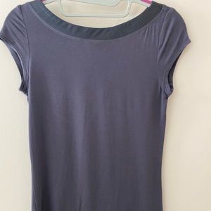 BCBGeneration Womens Steel Blue Rayon/Spandex Top w/ Satin-like Trim Size S NWOT